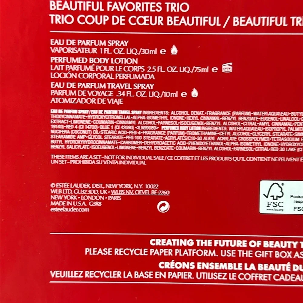 NEW Estée Lauder Beautiful Perfume Eau de Parfum Spray and Lotion - Picture 6 of 6